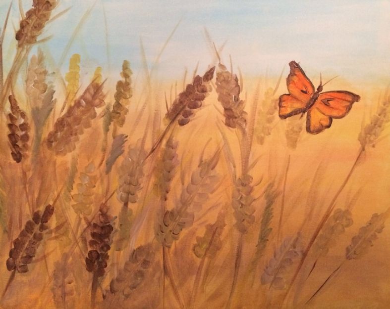 Wheat Field with Butterfly
