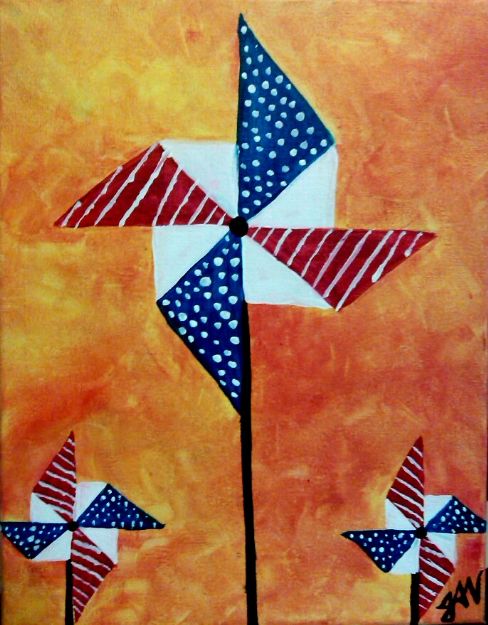 Kids American Pinwheels 11×14