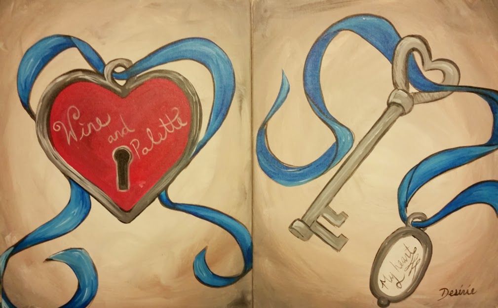 Heart Key and Blue Ribbon Date Night