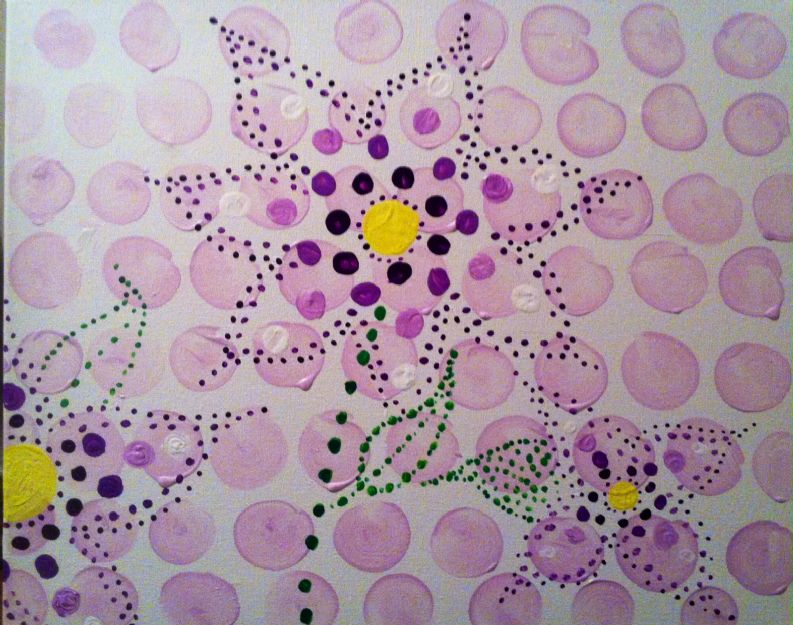 Purple Polka Dot Floral