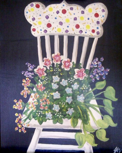 Folk Chair Flowers