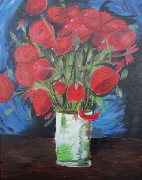 Van Goghs Vase with Red Poppies