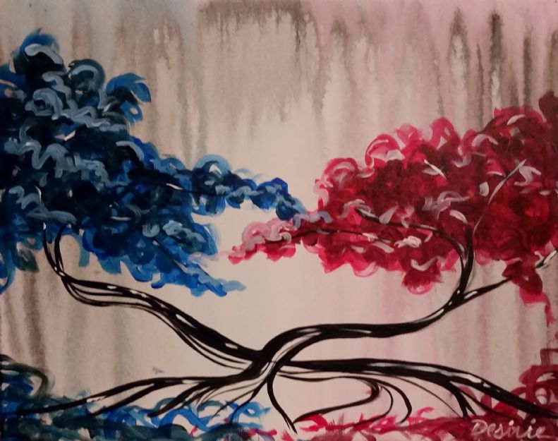 Blue and Red Trees