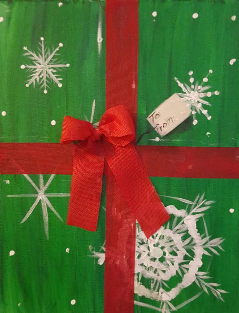 Christmas Present mixed media