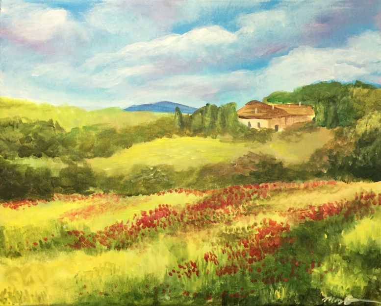 Landscape with Poppies Heinz Scholnhammer Study