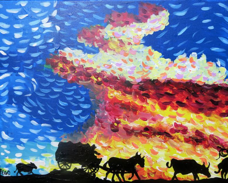 Van Gogh Inspired Wagon Train