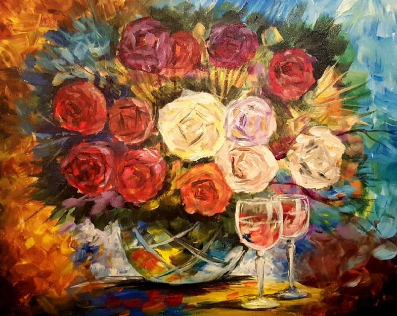 Afremov Roses and Wine