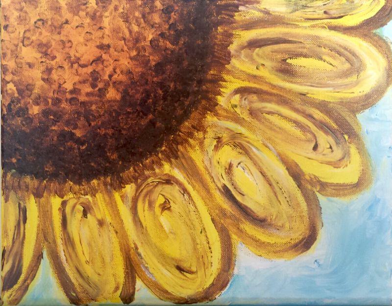 Family Finger Paint Sunflower 11×14