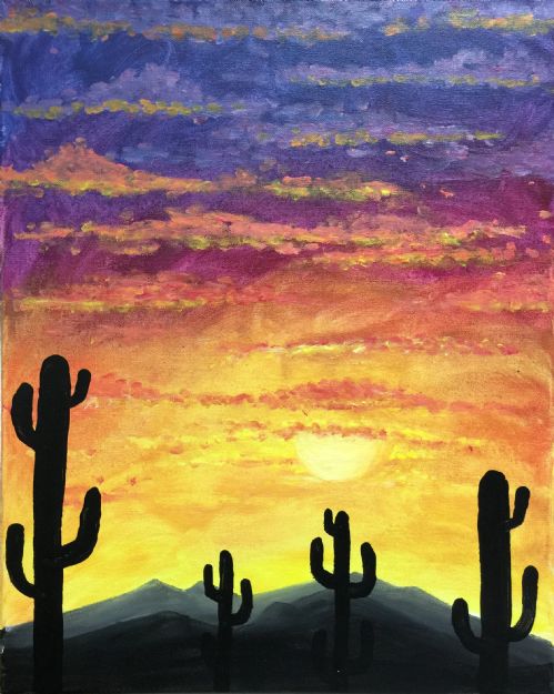 Finger Paint Desert Sunset