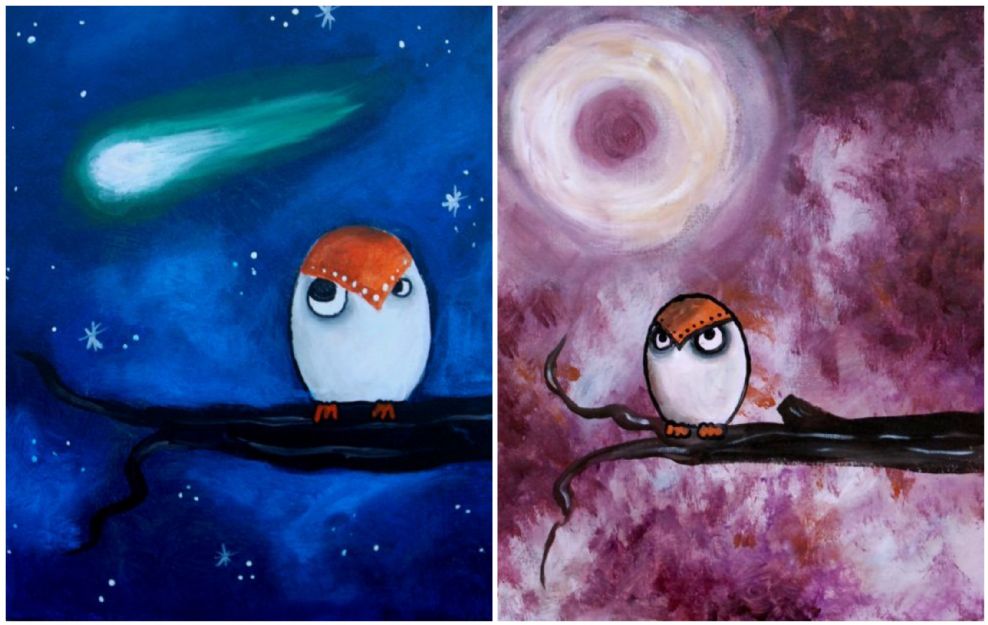 Angry Owl Comet & Moon Pick One