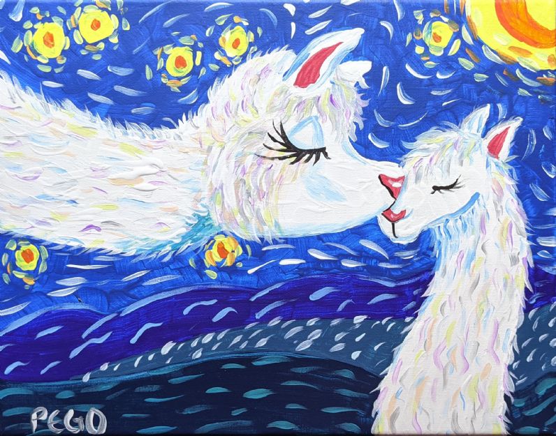 Starry Starry Alpaca 11×14
