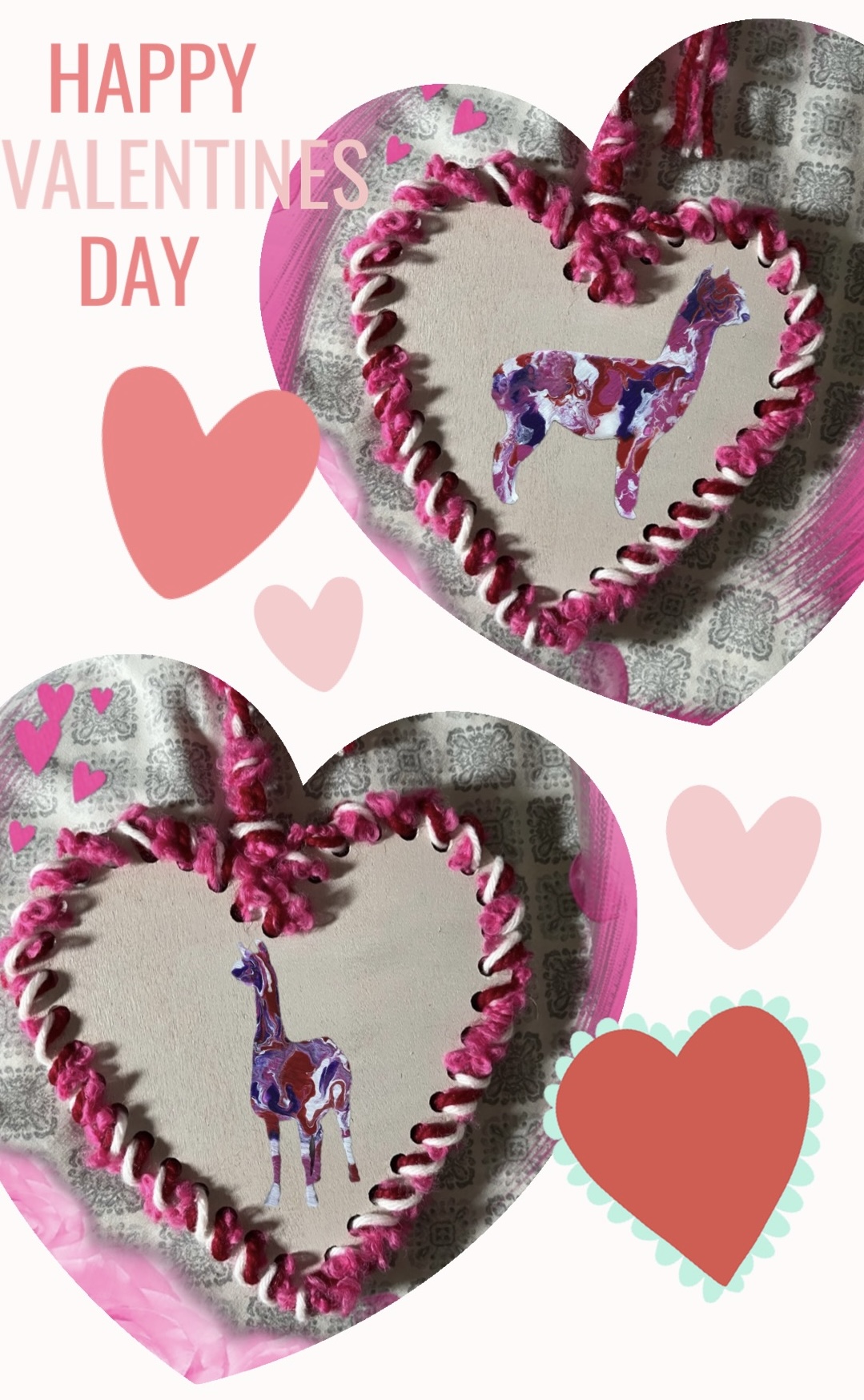 Alpaca Valentine Craft Heart